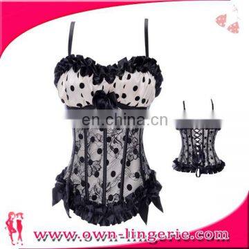 Tight Lacing Corset Beauty Care Exquisite design Satin Boned Lace underwear Bustier corset with lace