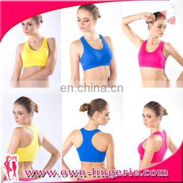 Breathable Sport Bra With Yoga Removable Bust Cups Padding Seamless Sport Yoga Bra