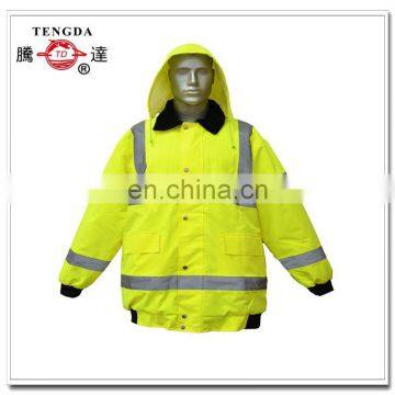 Flourescent Yellow Reflective Safety Nylon Winter Rainwear photo-2