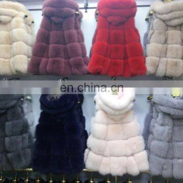 Russian Style Fox Fur Vest With Hat Real Fox Fur Gilet For Women photo-5