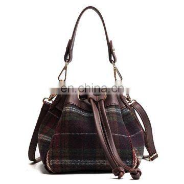 2017 Check Bucket Bag Temperament Leisure Shoulder Bag photo-3