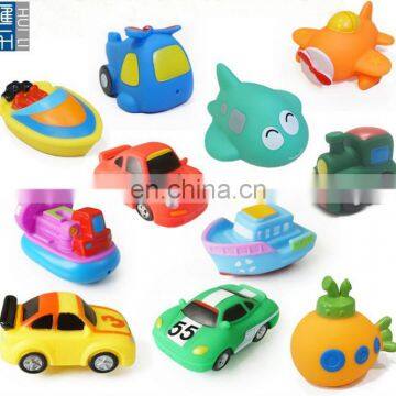 different vehical squirt rubber bath toys for promotion, making bathing toy for kids