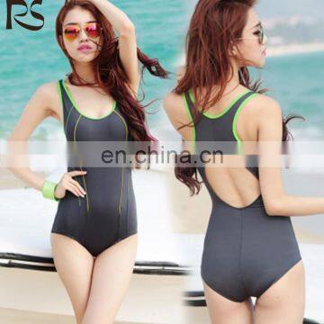 Women's One Piece Skinny Back Cut Out Athletic Swimwear Sexy