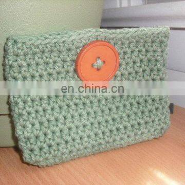 Crochet Cotton Pouch in Sage Green