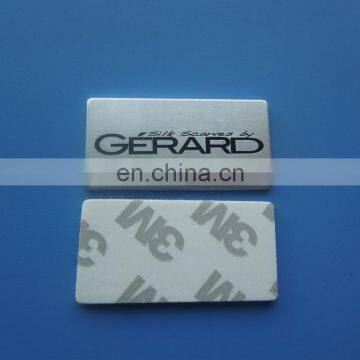 custom enamel logo aluminum rectangle shape metal name badges with adhesive sticker