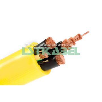 Flexible reeling cable for crane control