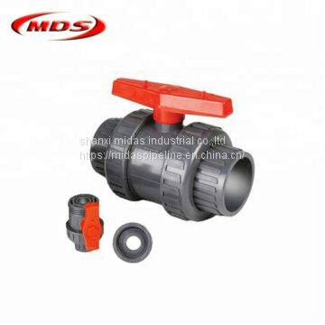 OD32mm Gray Color Plastic PVC True Double Union Ball Valve for Water Supply photo-2