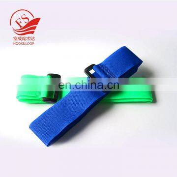 logo printed fastener tape strap with plastic buckle