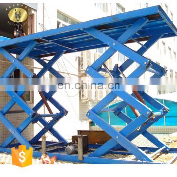 7LSJG Jinan SevenLift hydraulic electric double-scissor freight lift table elevator 10 tons