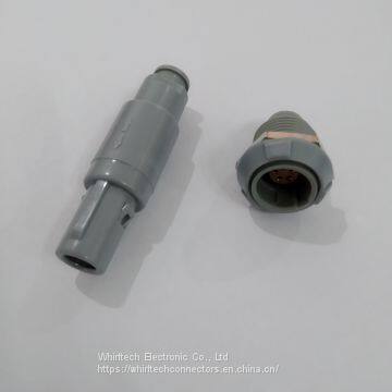 Plastic 0 degree plug and sockets 5pin with grey nut