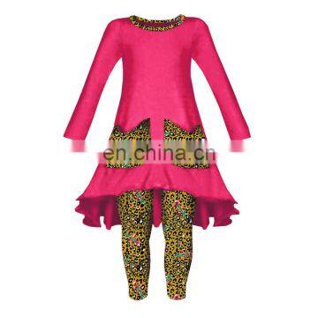 Cheetah Long Sleeves Tunic Leggings Set Kids Fashionable Clothing Baby Girls' Clothing Sets photo-2