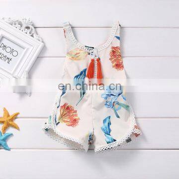 Light Color Floral Pattern Baby Girl Knitted Romper Tassel Accessories Soft and Comfortable Wholesale Price Jumpsuit photo-4