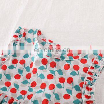 2020 Summer Baby Girls Clothes Brand New Rompers Clothing Fashion Cute Cherry Prints Kids Clothing + Hairband Toddler Girl Dress