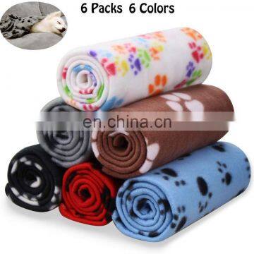 Cute Cat Fleece Blanket Pet Dog Blanket Warm Paw Print Blanket Bed Cover for Dogs and Cats photo-2