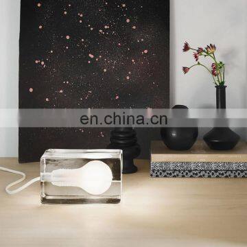 Modern Contemporary Hotel Bedroom Table Lamps With Glass Shades LED Ice Cube Table Lamp photo-2