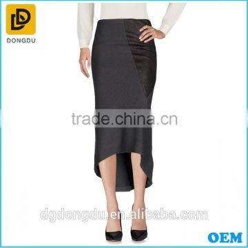 Office ladies 100% black Silk stain long skirts