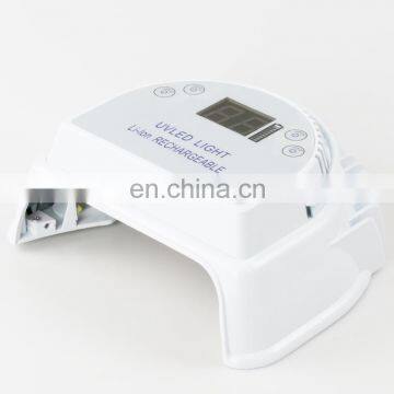 New arrival high power portable  rechargeable  64w cordless  uv led  nail dryer for UV led lamp gel polish