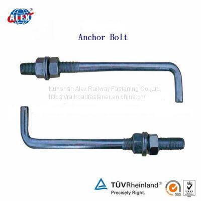 J-hook and L-hook anchor bolts inserted into the concrete or masonry structure