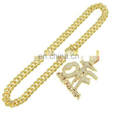 free sample high quality HipHop Lettering Pendant elegant Jesus Cross Stainless Steel Necklace jewelry for male