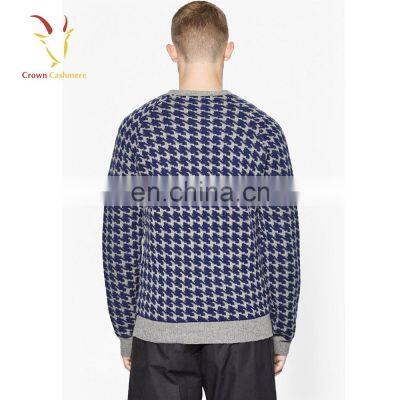 Mens Fashion Crewneck Merino Sweater Stripe Pullover photo-2