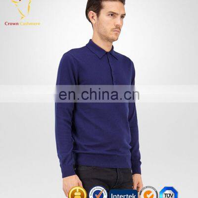 Best New Design 100% Cashmere Fashion Polo Sweater With Button for Men photo-2