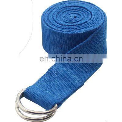 Yoga strap with metallic adjuster buckle Multi-color customized cotton yoga belt Indian supplier