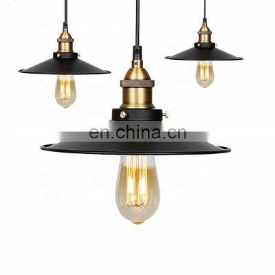 Loft Vintage Pendant Light E27 Retro Industrial Black Iron Hanging Lamp