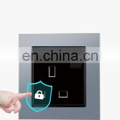 Type 86 UK/EU Standard Pop Socket The Wall Phone Socket Aluminum Alloy Panel Sockets And Switches Electrical 16A photo-5