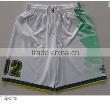 Sublimation Custom 100% Polyester Men's Basketball Shorts With Custom Colors,white photo-2