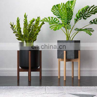 Balcony Flower Furniture Luxury Unique Modern Table Small Stool Wooden Bamboo Plant Stand