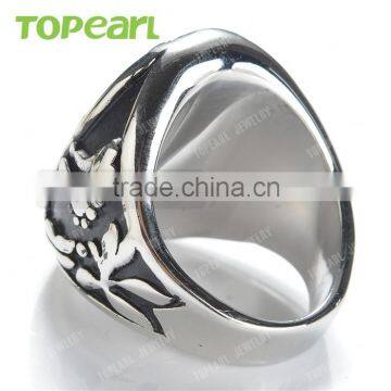 Topearl Jewelry Masonic Mason Gold-tone Oval Party Ring 316 Stainless Steel MER05-01 photo-3