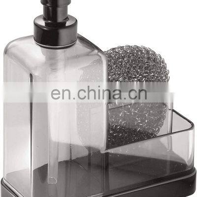 Modern Plastic Kitchen Sink Countertop Liquid Dish Soap Dispenser With Storage Compartments photo-4
