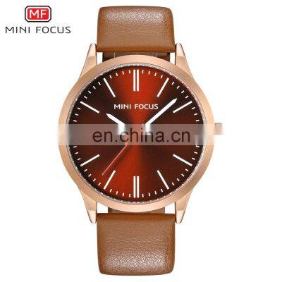 Mini Focus MF0058G Fashion Design Leather Quartz Movement Luxury Men Watches