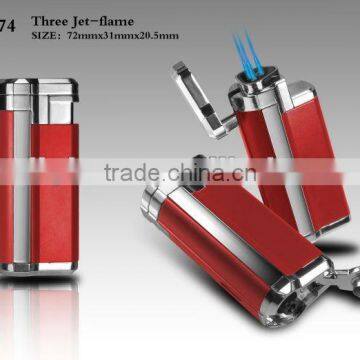 three Jet-flame cigar lighter with knife