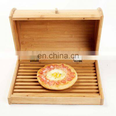 Freshness Preservation Natural OEM Bamboo Bread Box Kitchen Food Storage Container Pantry Organizer Kitchen & Tabletop photo-2