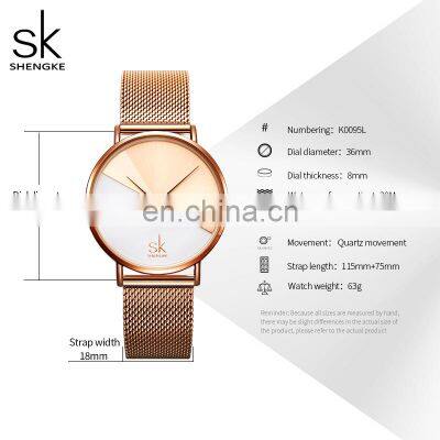 Ladies Clock SK Luxury Women Watches Fashion Female Quartz Wristwatches K0095L Relogio Feminino Steel Mesh Band Watch Woman photo-5