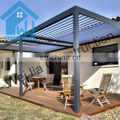 3x6m Factory supply rainproof steel sunshade motorised aluminum metal pergola louver with rotating louvers