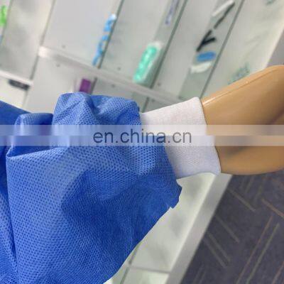 Disposable SMS Isolation Gown With Knit Cuff
