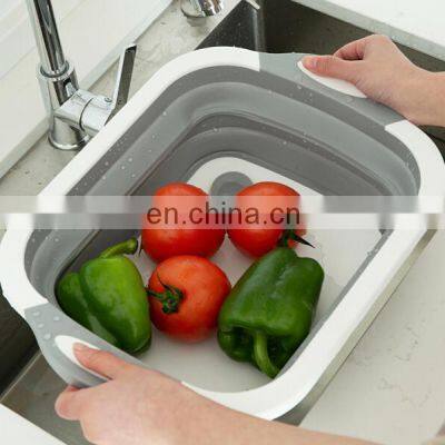 New Foldable Sink Drain Basket Multi-function Telescopic Wash Fruit Bowl Storage Basket Food Eco-friendly Folding