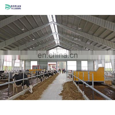 Prefab Steel Structure Farm Car Parking Dairy Cow Shed House