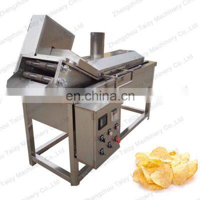 Professional automatic pork rinds frying machine Peas peanuts indian noodle snack chips continuous fryer