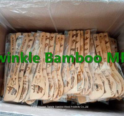 Eco Bamboo Cooking Spatula Set Spoon Carving Bamboo Wood Burn Kitchen Tool photo-2