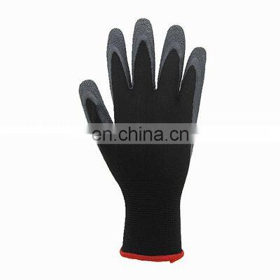 13guage Black Work Gloves Latex Coated Work Gloves Crinkle Latex Gloves Good Quality photo-3
