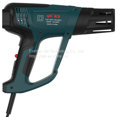 Qili 322 Chinese Manufacturer 2000W Heavy Duty Shrink Wrap Welding Sealing Six Level Rotary Button Adjustable Temperature Hot Air Gun photo-4