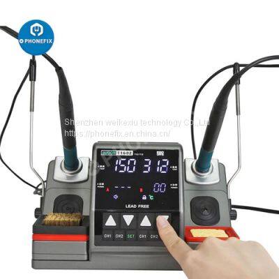 SUGON T1602 Lead Free T12 Handle Double Soldering Station For Phone BGA PCB IC Repair