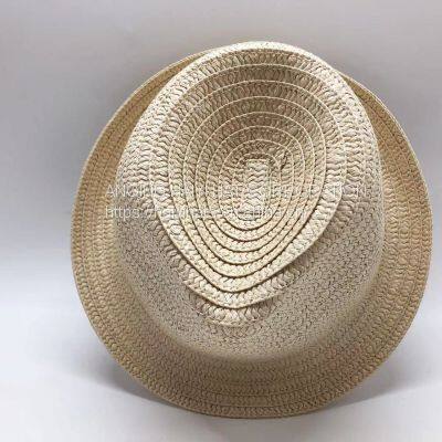 Wholesale British style  Beach Summer Chapeau De Paill Straw Hats Nature Brim Jazz De Paja De Unisex Straw Hat