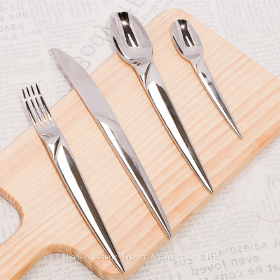 Wedding Birthday Party Matte Silver Flatware Silverware Dinnerware Stainless Steel 4 Pieces Utensils Cutlery Set photo-5