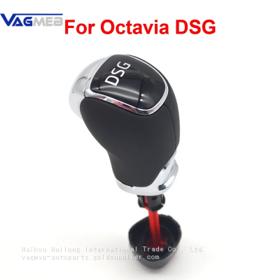 For Skoda Octavia Superb Fabia Yeti DSG Gear Shift Knob Leather Side Cover Interior Accessories photo-2