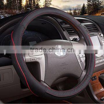 Pinhole breathable leather steering wheel cover