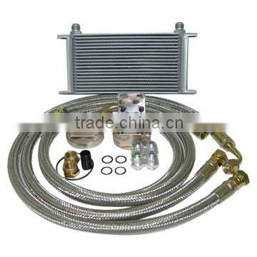 engine aluminum oil cooler kits with relocate adaptor